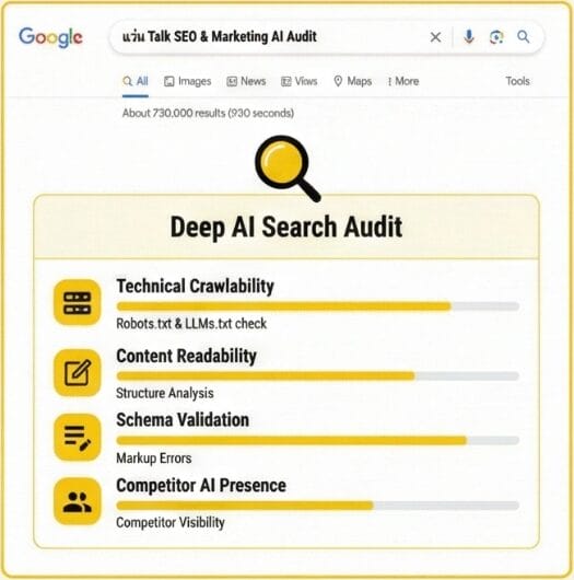 ขั้นตอนที่ 1 วิเคราะห์เว็บไซต์ด้วย Deep AI Search Audit