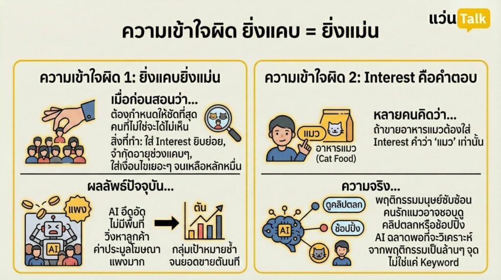 ความเข้าใจผิด  ยิ่งแคบ = ยิ่งแม่น