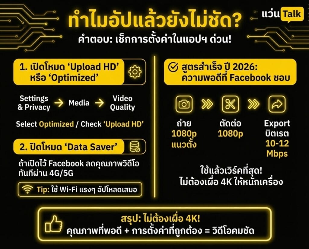 ทำไมอัปแล้วยังไม่ชัด?