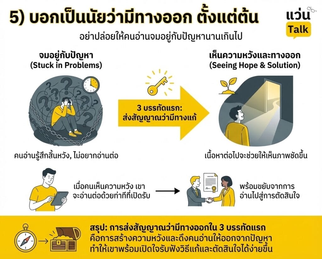 บอกเป็นนัยว่ามีทางออกตั้งแต่ต้น