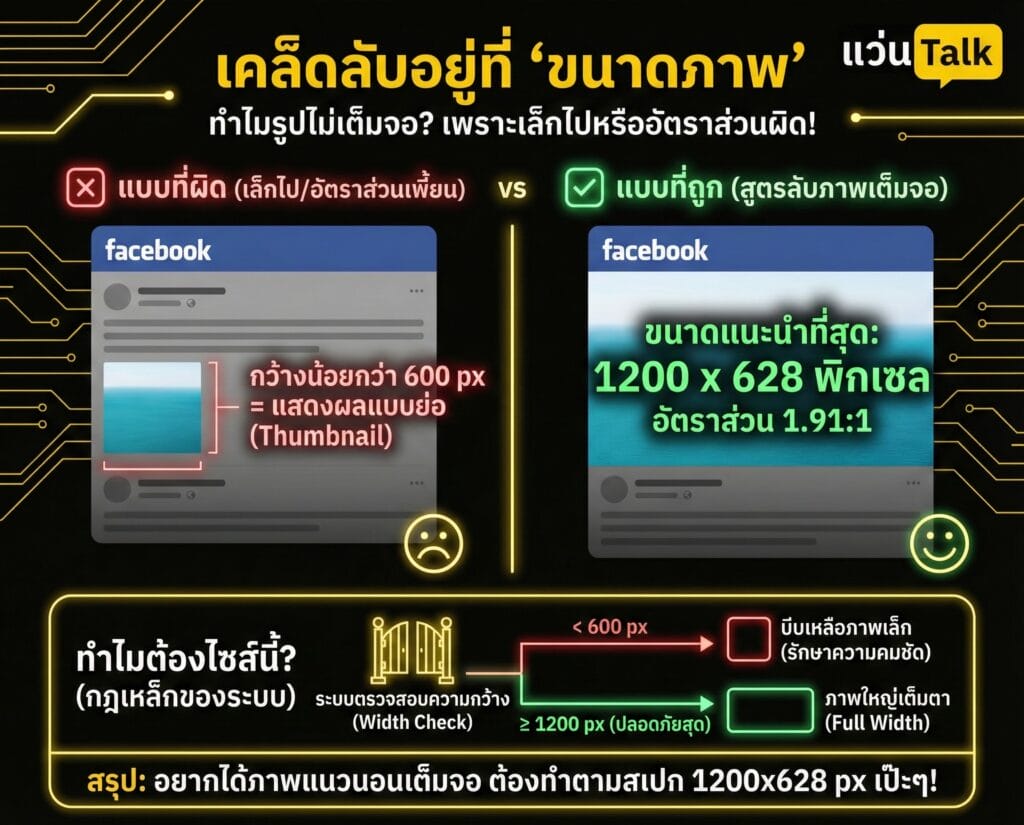 เคล็ดลับอยู่ที่ขนาดภาพ 
