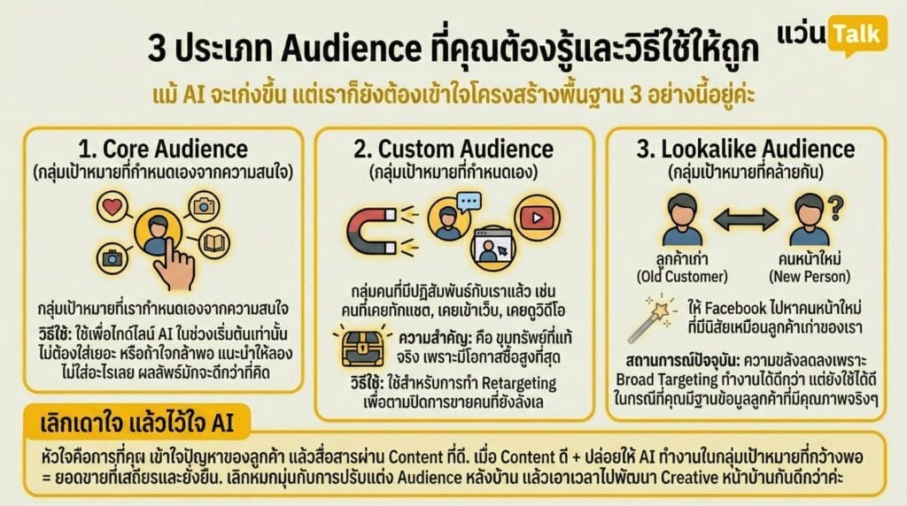 3 ประเภท Audience ที่คุณต้องรู้และวิธีใช้ให้ถูก