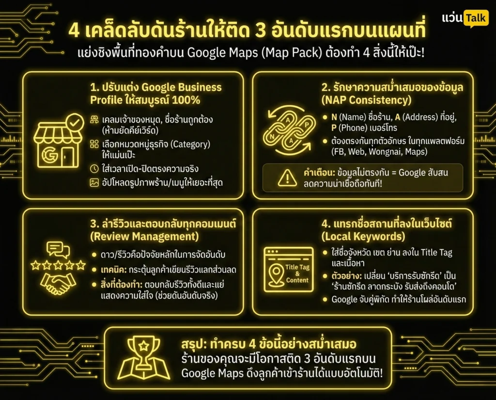 4 เคล็ดลับดันร้านให้ติด 3 อันดับแรกบนแผนที่