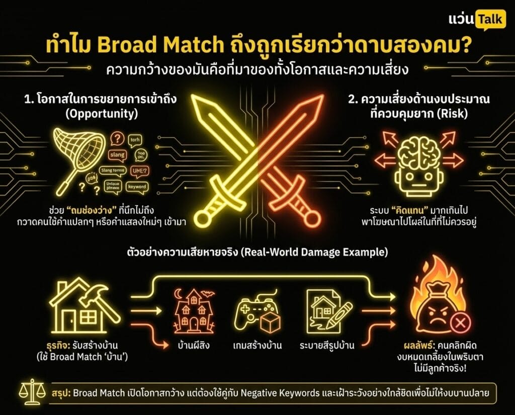 ทำไม Broad Match ถึงถูกเรียกว่าดาบสองคม
