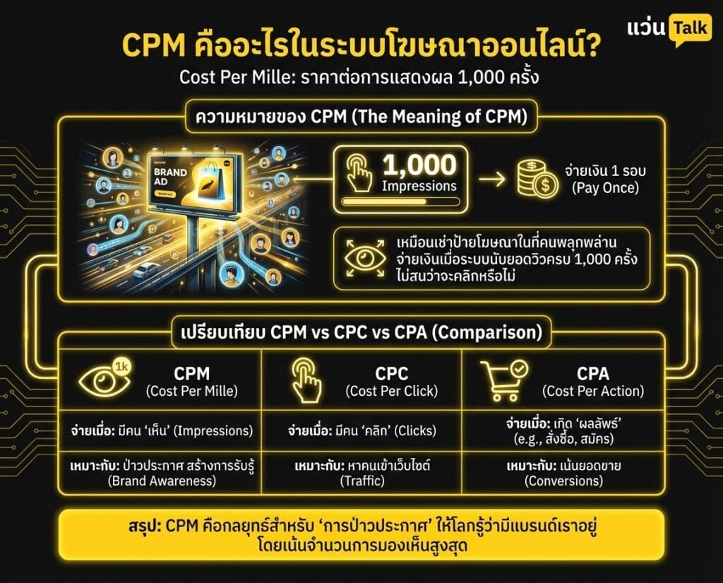 CPM คืออะไรในระบบโฆษณาออนไลน์
