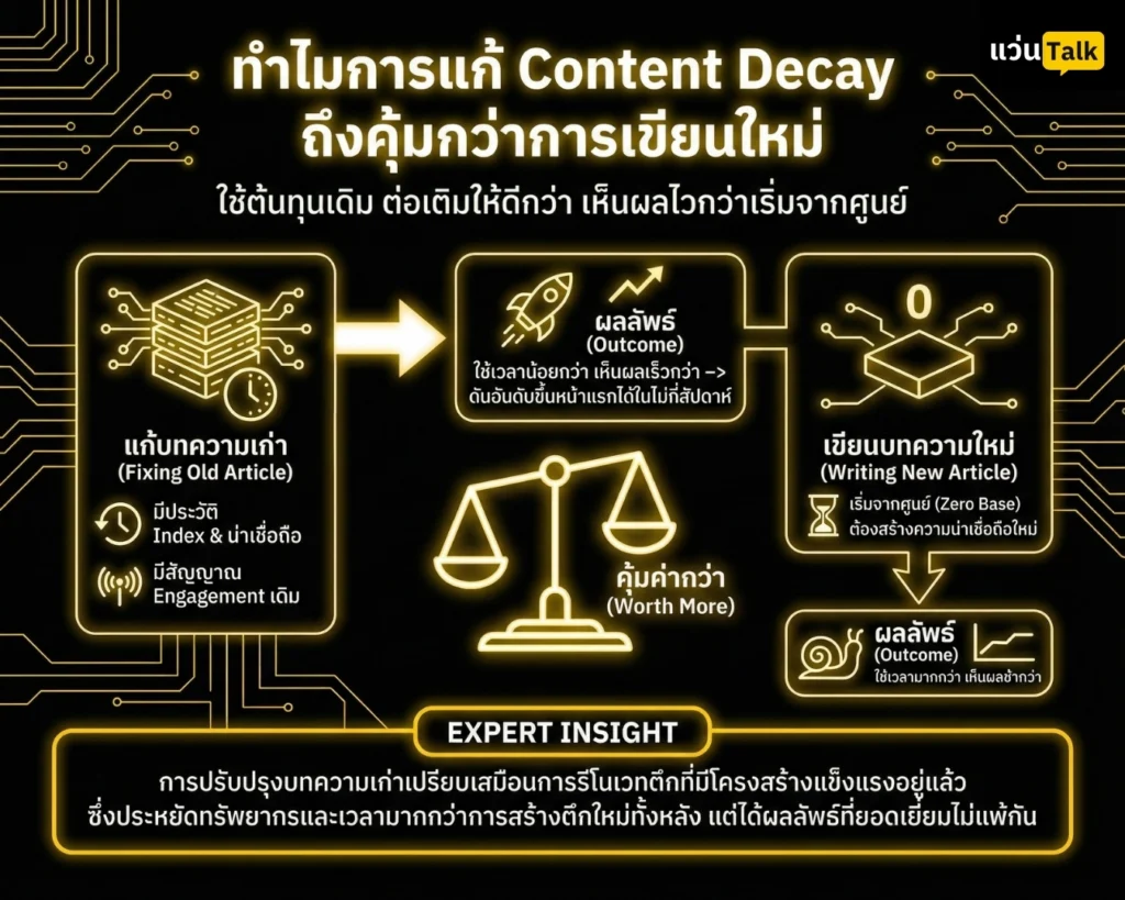 ทำไมการแก้ Content Decay ถึงคุ้มกว่าการเขียนใหม่