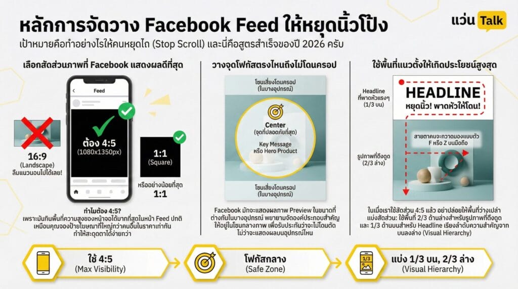 หลักการจัดวาง Facebook Feed ให้หยุดนิ้วโป้ง