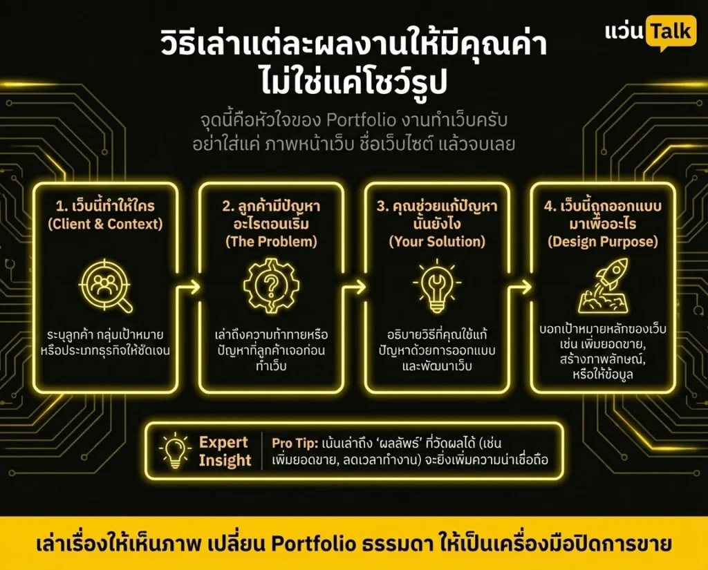 วิธีเล่าแต่ละผลงานให้มีคุณค่า ไม่ใช่แค่โชว์รูป