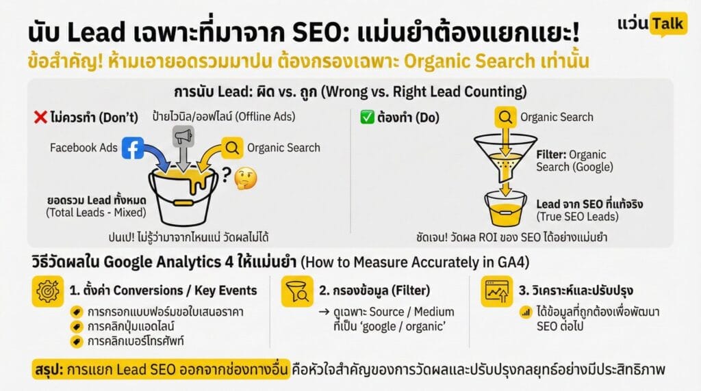 นับLead เฉพาะที่มาจาก SEO
