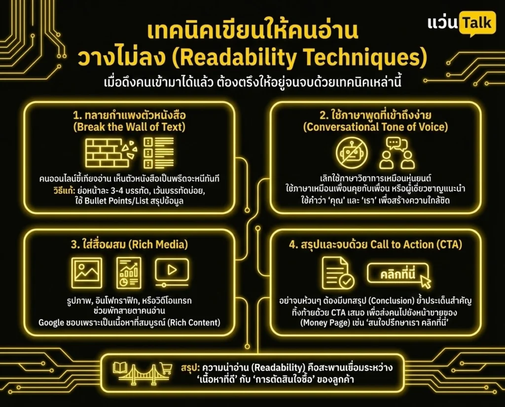 เทคนิคเขียนให้คนอ่าน วางไม่ลง (Readability)