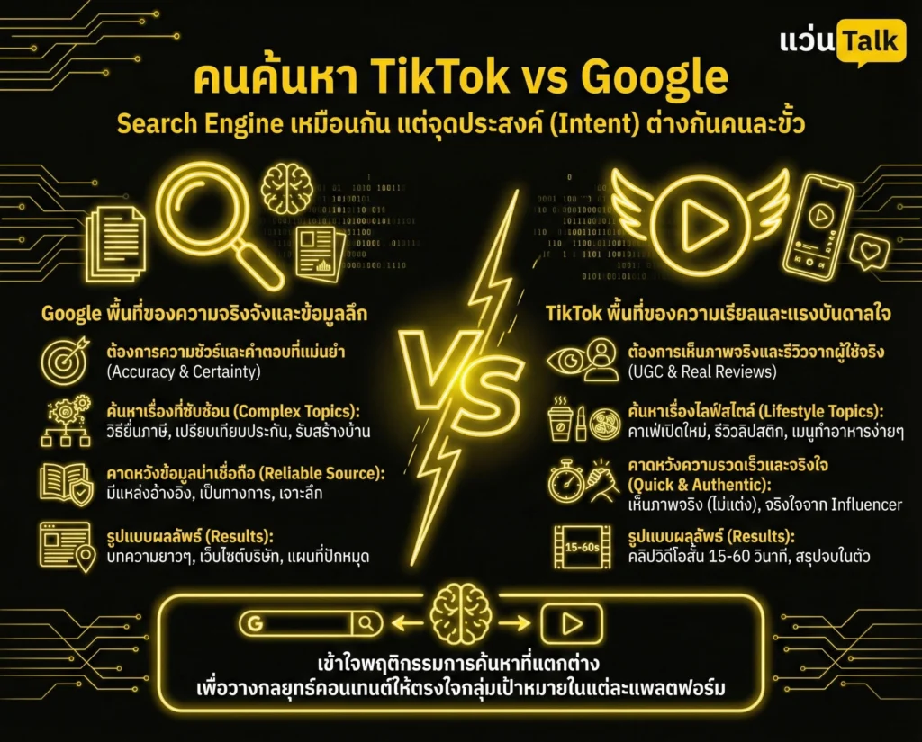 คนค้นหา TikTok vs Google
