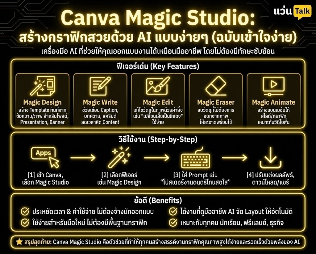 วิธีใช้ Canva Magic Studio ใช้ AI ออกแบบกราฟิกให้สวยโดยไม่ต้องจ้าง