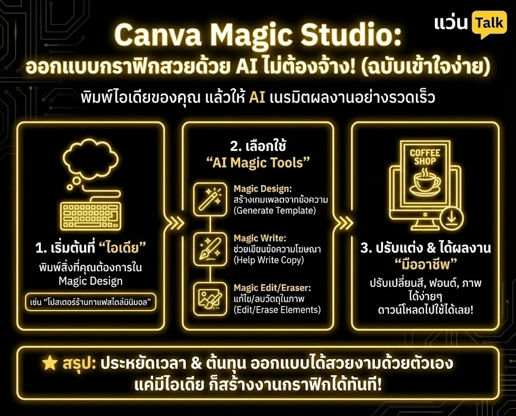 วิธีใช้ Canva Magic Studio ใช้ AI ออกแบบกราฟิกให้สวยโดยไม่ต้องจ้าง