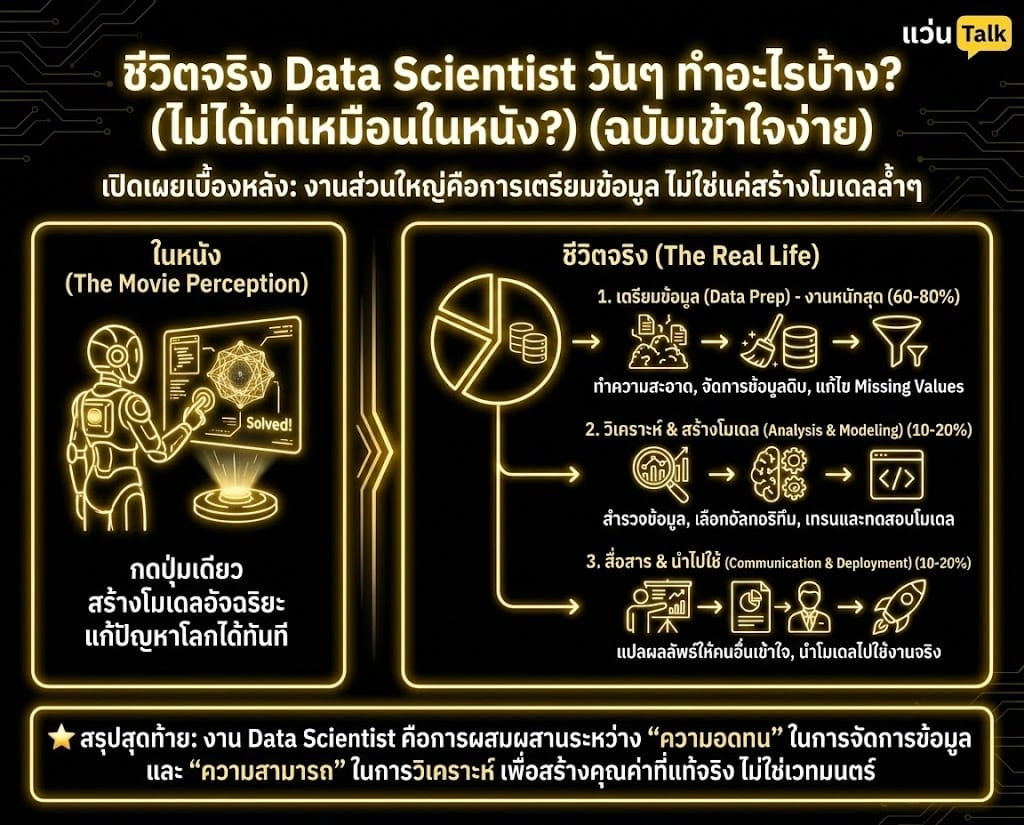 ชีวิตจริง Data Scientist วันๆ ทำอะไรบ้าง (ไม่ได้เท่เหมือนในหนัง?)