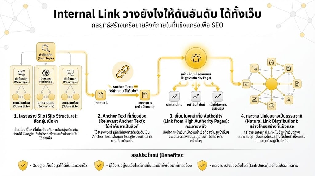 Internal Link วางยังไงให้ดันอันดับทั้งเว็บพร้อมกัน