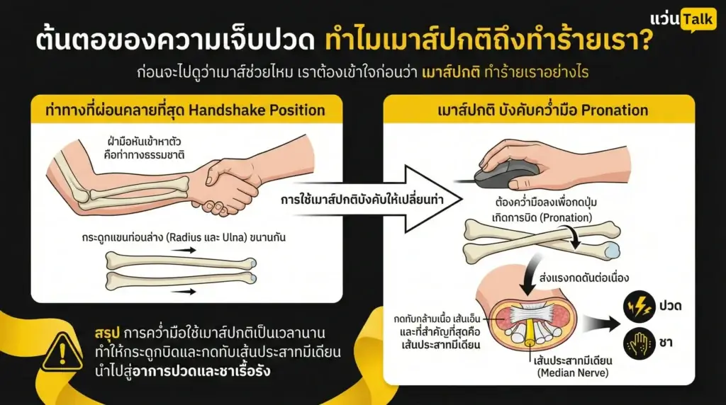 ต้นตอของความเจ็บปวด กระดูกที่ถูกบิดโดยไม่รู้ตัว