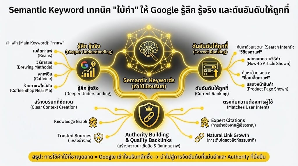 Semantic Keyword เทคนิค "ใบ้คำ" ให้ Google รู้ลึก รู้จริง และดันอันดับให้ถูกที่