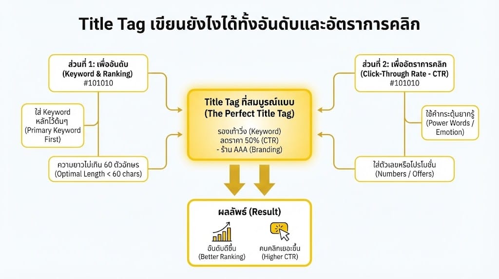 Title Tag เขียนยังไงได้ทั้งอันอันดับและอัตราการคลิก