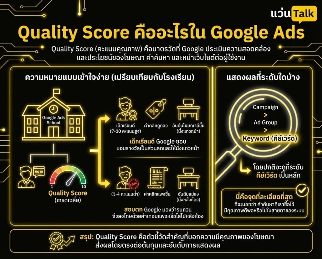 Quality Score คืออะไรใน Google Ads
