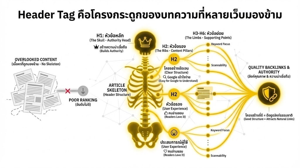 Header Tag คือโครงกระดูกของบทความที่หลายเว็บมองข้าม