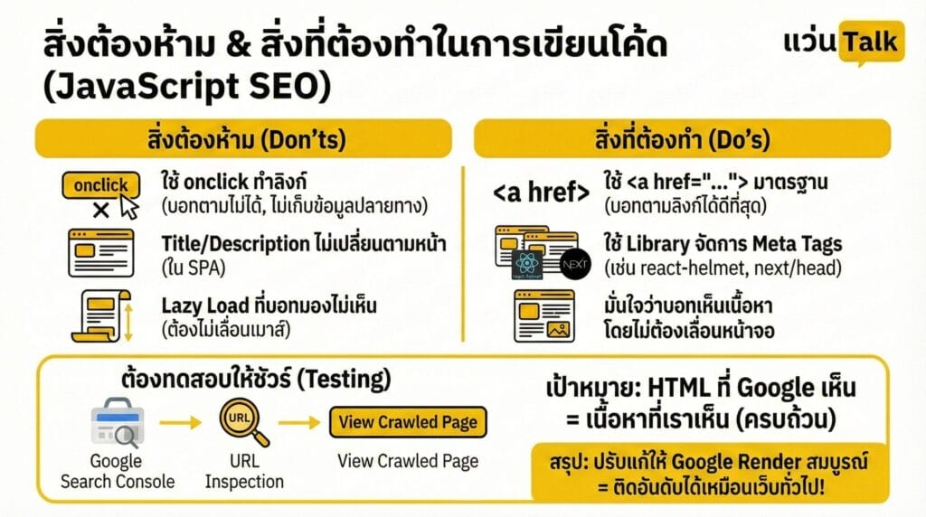 สิ่งต้องห้ามและสิ่งที่ต้องทำในการเขียนโค้ด