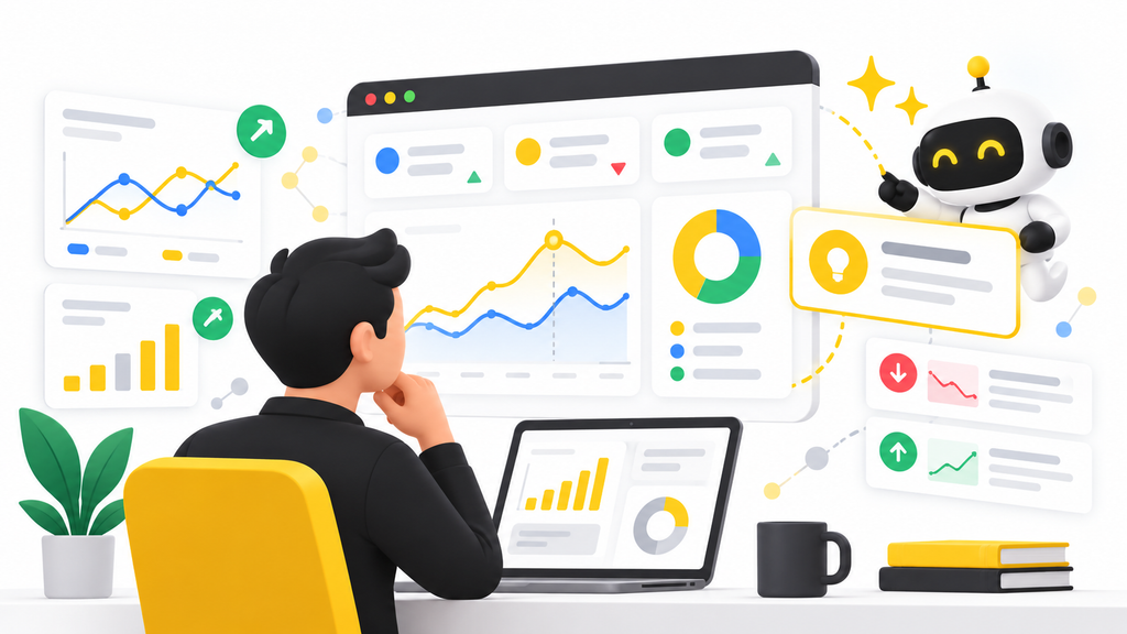 นักการตลาดกำลังตรวจ AI Insights บน dashboard ก่อนตัดสินใจปรับแคมเปญ